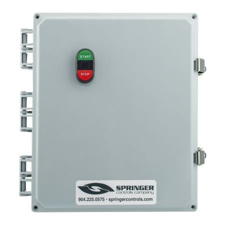 Springer Controls Co NEMA 4X Enclosed Motor Starter, 65A, 3PH, Start/Stop, 24-60V, 44-53A AF6506P2K-1R